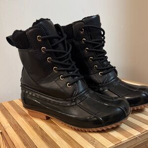 JustFab Black Winter & Rain Boots